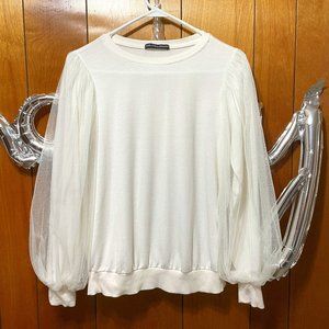 White puff sleeves Top